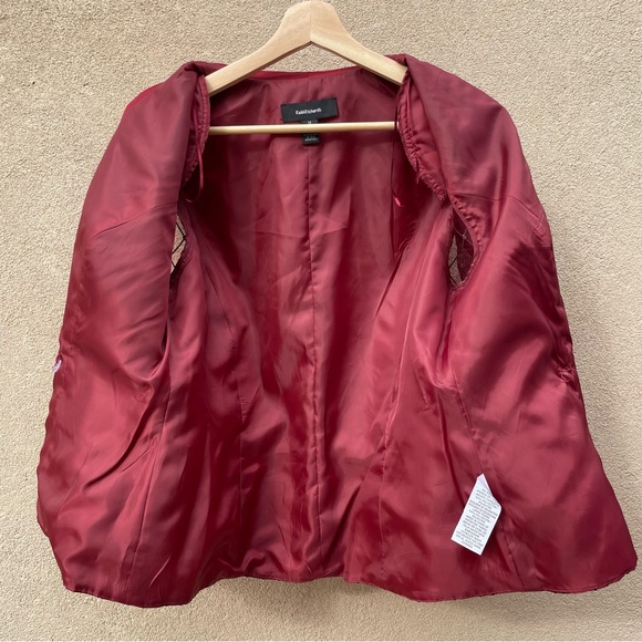 R&M Richards Holiday Burgundy Red Geometric Twinkle Blazer Sz 12 - Picture 4 of 6